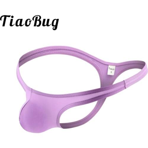 Mens Erotic Lingerie Panties Bulge Pouch Open Butt G-String Briefs Underpants Low-Rise Elastic Waistband T-Back Thongs Underwear