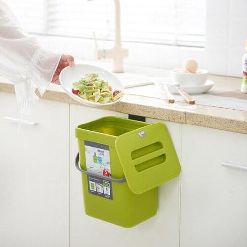 3/5 L Creative Free Punching Wall-mounted Sorting Trash Hanging Trash Can Can Household Bathroom Kitchen Cabinet Door J6P6
