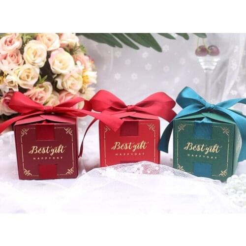 New ribbon winding Candy Box chocolate gift boxes souvenirs for guests wedding favors and gifts Birthday Baby Shower Favors box
