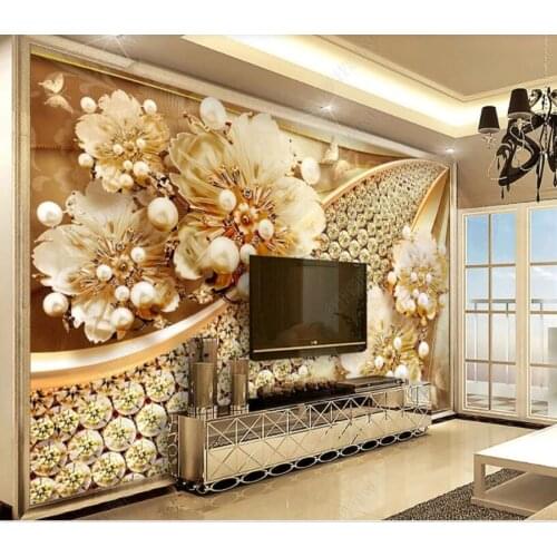 Papel de parede Jewelry flower diamond background luxury 3d wallpaper mural,living room tv wall bedroom wall papers home decor