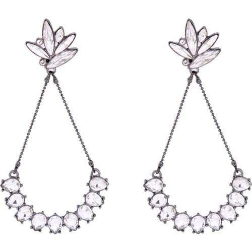 Bulk Price Glass Fashion Charm Drop Earrings 2018 Hot Sale Pierced Hanging Earrings For Women Indian Jewelry