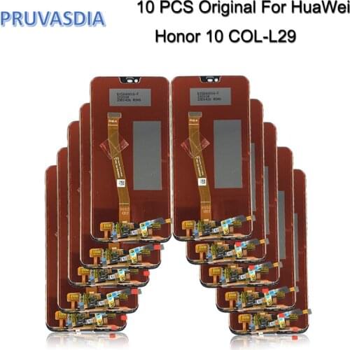 10 Piece/lot Original LCD with Fingerprint for HUAWEI Honor 10 Display Touch Screen Digitizer Assembly COL-L29 Repair Parts