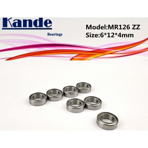 Kande Bearings 10pcs MR126ZZ / 10pcs MR126 2RS 6x12x4mm MR126 ZZ MR1262RS MR126 Miniature Ball Bearing