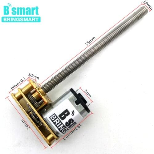 Bringsmart Threaded Shaft DC Gear Motor 3V~12V 15/25/30/60/100/120/150/200/250rpm 1024GN20 M4-55mm Small Electric Machine Motor