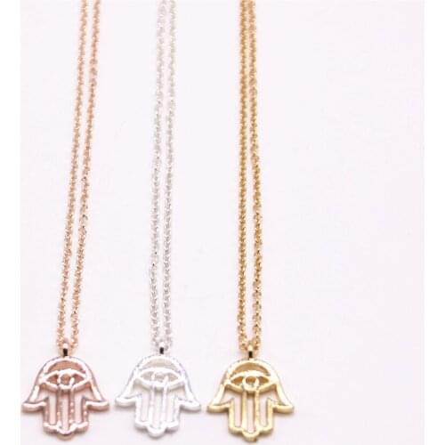 Silver color smooth finger pendant necklace Hollow out bergamot necklaces for women color