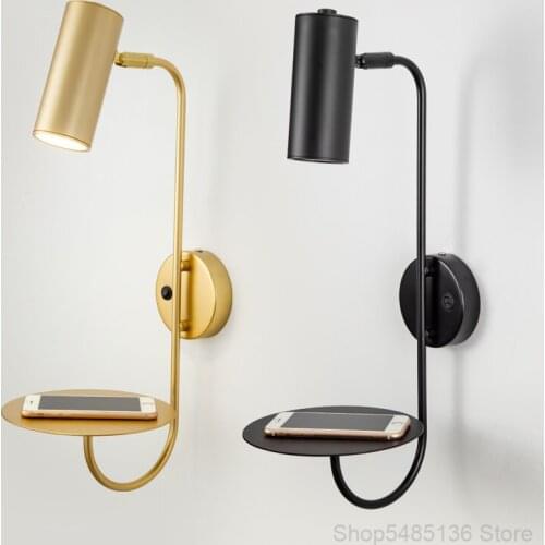 Nordic Rotating Gold Led Wall Lamp for Living Room Wall Lighting Dining Room Bedroom Bedside Bathroom Wall Sconce Light Fixtures