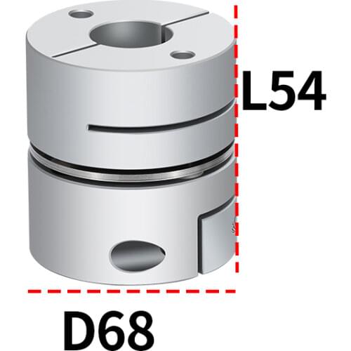 Flexible shaft coupler motor shaft coupling D68 L54 aluminum single diaphragms clamp for 3D Print servo motor connect CNC