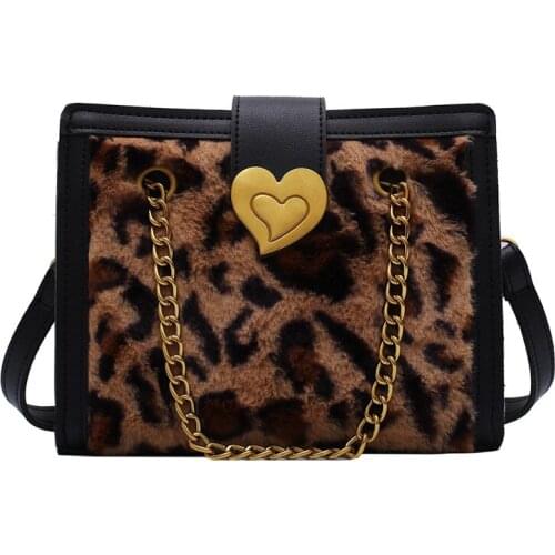 Plush and PU Leather Crossbody Bags for Women 2021 Shoulder Handbags Female Trend Womens Branded Vintage Handbag and Satchels