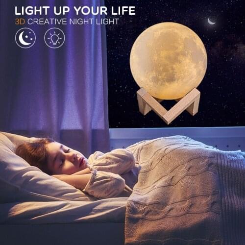 LED night light 3D moon lamp with wireless bluetooth speaker rechargeable Moonlight Color change touch moon lamp kids for home