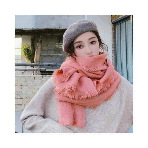 Warm Soft and Comfortable Multi Color Wool Whisker Imitation Cashmere Single Color Scarf Shawl Fashion Scarf Scarf Women Winter