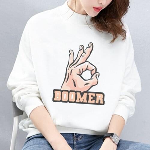 Ok Gesture Women Hoodies Sweatshirts Autumn Winter Long Sleeve Pocket Pullover Hoodie Cool Female Casual Warm Hooded Sweatshirt