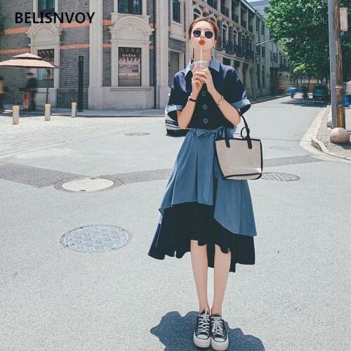 Hit Color Patchwork Bandage Woman Dress 2021 New Elegant Slim Waist Design Blouse Dresses Women Fashion Office Lady Vestidos