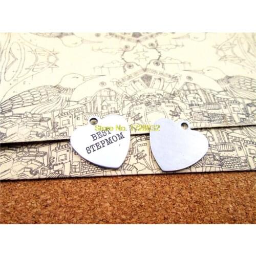 10pcs-stainless steel Charms ""best stepmom " DIY Charms Pendants for necklace/bracelet/keychain DIY jewelry