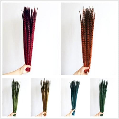 100Pcs/lot Natural Lady Amherst Pheasant Feathers for Crafts 50-55CM 20-22Inch Wedding Decorations Pheasant Tail Feather Plumes
