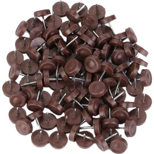 ABSF 100 PCS Chair Table Furniture Leg Bottom Feet Plastic Pads Glides Skid Nail Wood Floor Furniture Protector Noise Killer