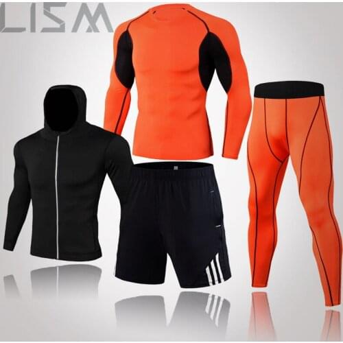 2021 Spring Mens Sports Jogging Suit Rashgard Running Suit Mens MMA Fitness Exercise Tight Compression Sportswear Men
