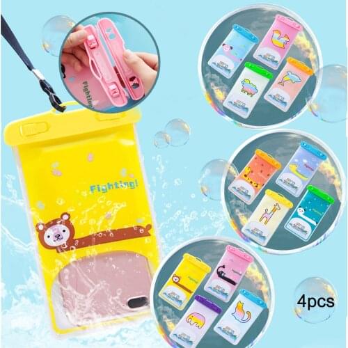 4pc Universal Waterproof Phone Case Water Proof Bag Mobile Cover Cute Sealing Waterproof Phone Bag Pool Accessories Dropshipping