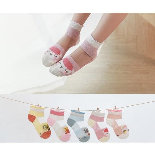 5Pairs/lot Summer Spring Baby Socks Thin Cotton Patchwork Kids Socks Cute Lovely Girls boys Children Cartton Socks