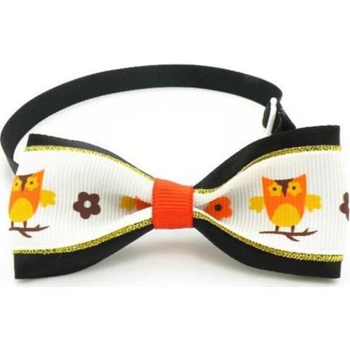 50PC/Lot Halloween Dog Accessories Owl Dog Bow Ties Adjustable Small Dog Neckties Pet Grooming Supplies