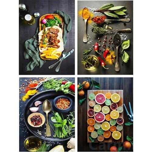 DIY 5D Diamond Painting Seasoning Kitchen Restaurant Cross Stitch Embroidery Full Round&Square Drill Dinning Room Decoration