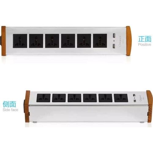 Audiophile power socket 6-way compatible port output National standard, British standard, American standard, European standard