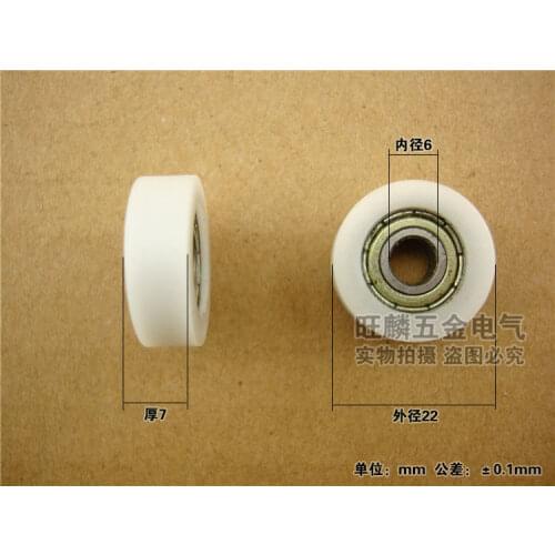 Free Shipping (10 PCS) 6x22x7 mm) Nylon PLasticBall Bearing