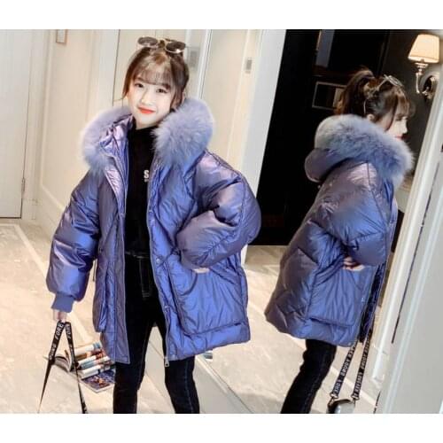 Age For 3 4 5 6 7 8 9 10 12 14 Yrs Children Baby Girls Parkas Warm Hooded Fur Collar Girl Down Outerwear Winter Cotton Clothes