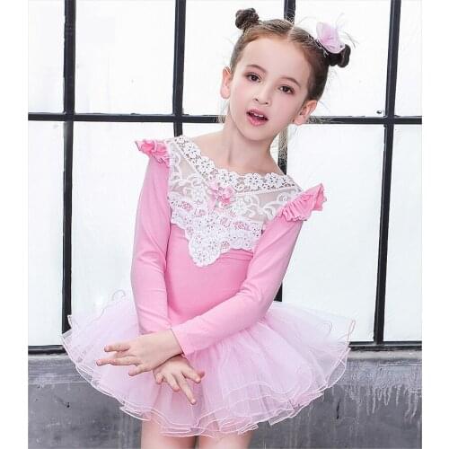 Children Kids Cotton Lace Professional Ballet Tutu Gymnastics Leotard Girl Dance Costume Vest Baby Tutu Dress