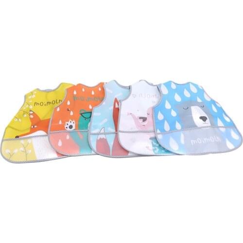 Baby Cartoon Waterproof Smock Anti-dress EVA Practical Baby Bib Three-dimensional Eating Clothes Pocket Water Towel