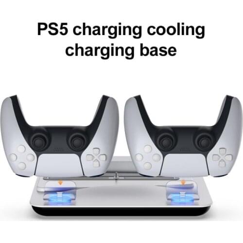 Dual Fast Charger Fan Cooler For Sony PlayStation5 Joystick Gamepad USB Type-C Charging Cradle Dock Station For PS5 Controller