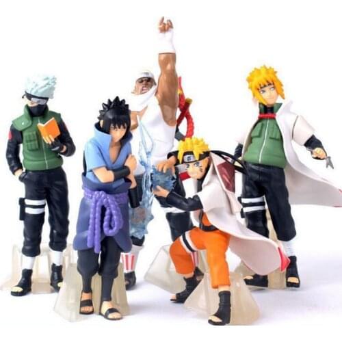 5pcs/Lot Naruto Shippuden Anime Figure Uzumaki Naruto Figure Uchiha Sasuke Hatake Kakashi Haruno Sakura Action Doll