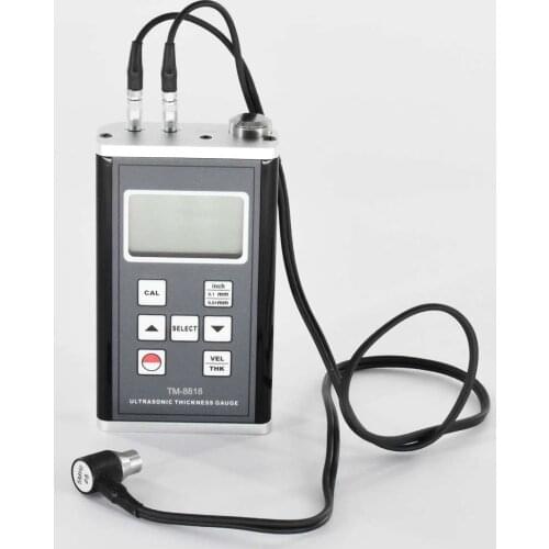 TM-8818 Ultrasonic Thickness Gauge 0.75-400mm 11 kinds materials 500-9990m/s Sound Velocity thickness meter Quartz Glass Steel