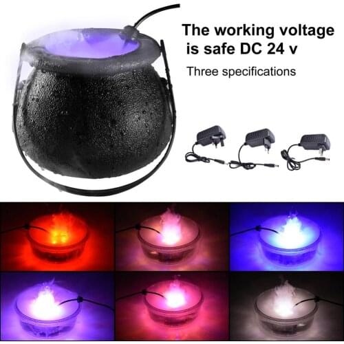Halloween Witch Fog Machine With 12 Colorful LED Lights Party Mist Maker Halloween Decor Stage Effects Light Beam Smoke Generato