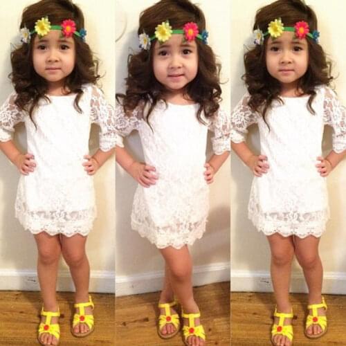 New Kids Baby Girl Princess Flower Tutu Dress Party Formal Lace Dress Kids Girls