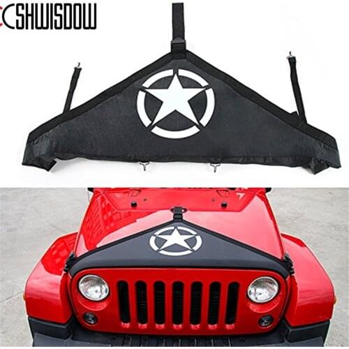 Hood Bra Cover Star Engine Cover Car Head Decoration Canvas for Jeep Wrangler JK 2007-2017