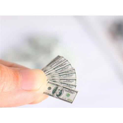 Miniature Dollar Bill Dollhouse Play Doll Accessories Simulation Mini Money Micro Landscape Kids Play Toy