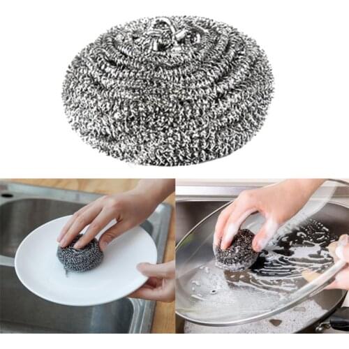 Stainless Steel Scourer Wire Dish Pot Kitchen Cleaning Ball Washing Dishes Scrubbers Pan Bowl Cleaner Kitchen Accessories