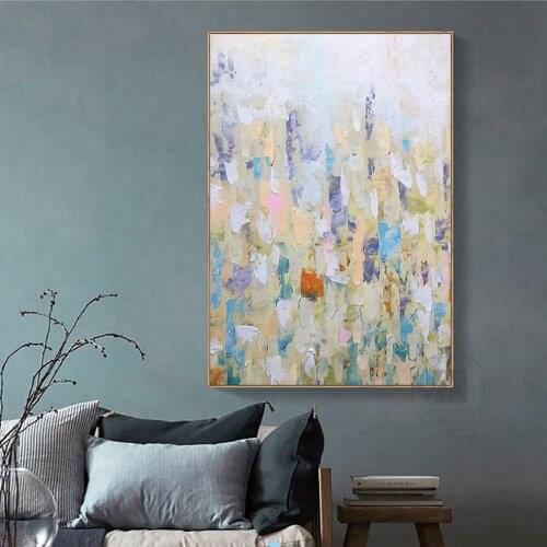 Drop shipping Home decoration Modern Abstract craft wall pictures for living room oil painting canvas 100% handmade living room
