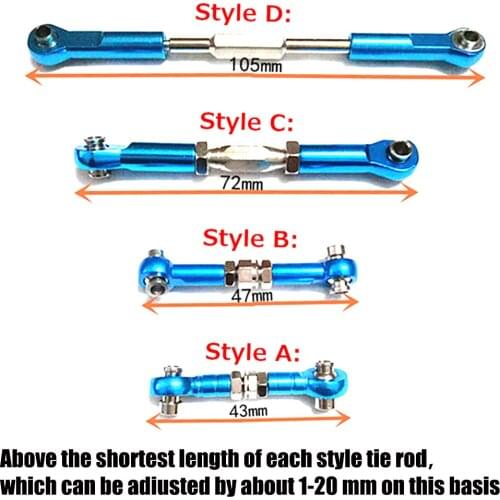 2pcs CNC Machined Aluminum Alloy Steering Rod RC Coupling Servo Rod Replacement Accessory for HSP 94111/94188 RC Car