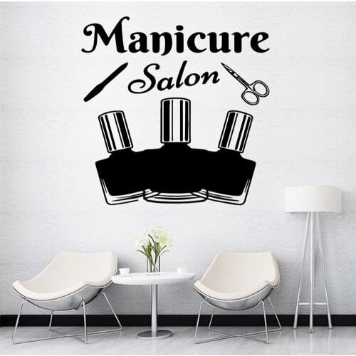 Removable Manicure Salon Wall Stickers Personalized Creative for Living Room Company School Office Decoration Decal Mural