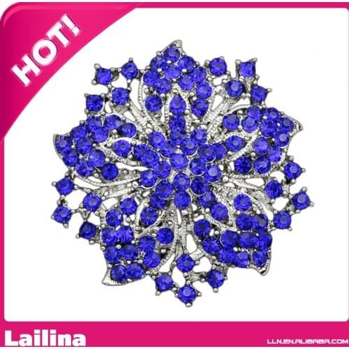 Silver Vintage Crystal Rhinestone Brooch Pin