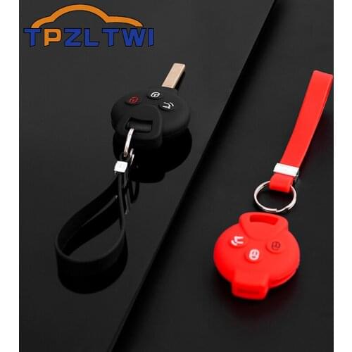Silicone Car Key Cover Keychain Case For Smart 451 Fortwo 2009-2014 Accessories Car-Styling Holder Shell Keychain Protection