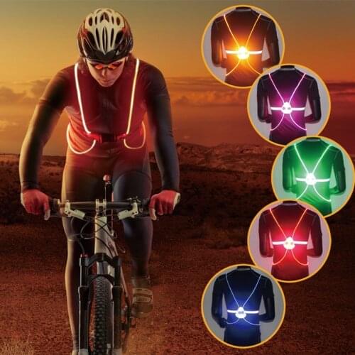 Cycling Light Vest Night Riding Color Reflective LED Back Bike Light Night Safety Taillight Bicycle Warning Lights LT0089
