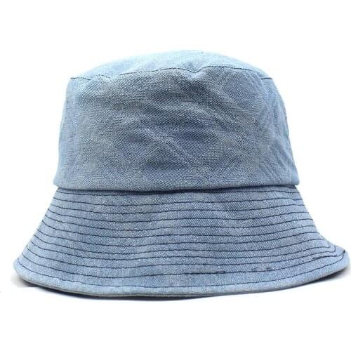 LDSLYJR 2021 Spring Summer Cotton plaid Bucket Hat Fisherman Hat outdoor travel hat Sun Cap Hats for Men and Women 446