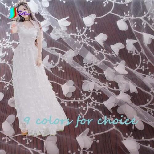 High Quality Latest African Lace Mesh Floral Fabric,DIY Skirt Tulle Chiffon Lace Fabric S0567H