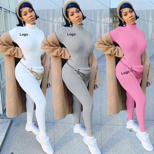 Good Quality Explosion Models Long Sleeve Turtleneck Pit Stripe Womens Jumpsuit