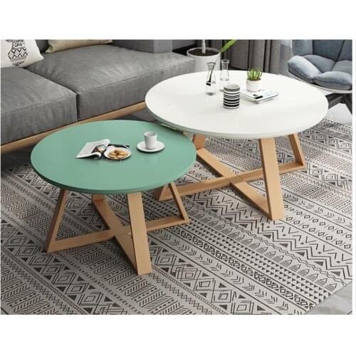 Nordic simple casual small coffee table corner table living room home small apartment simple solid wood round ins coffee table