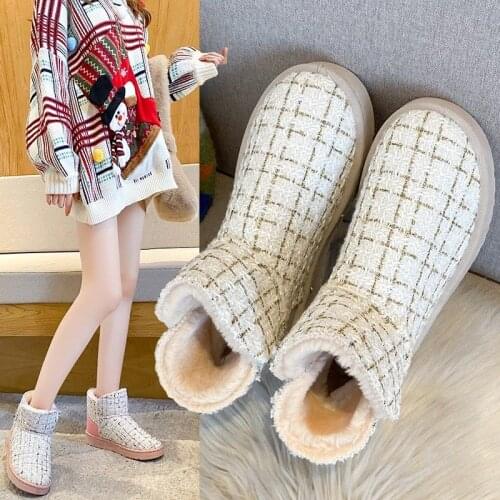 Winter Snow Boots Genuine Leather Ankle Spring Flat Shoes Woman Short Brown Botas with Fur 2020 for Women Lace Up Boots