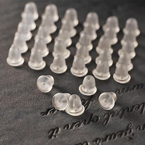 200Pcs/100pcs pack Earring Holders Stoppers Soft Nut Silicone Heavy Duty Rubber Earring Backs Sleeves
