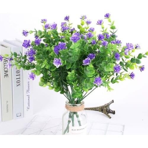 3 Branches Artificial Flower 7-Branch Plastic Fake Flower Faux Plant For Home